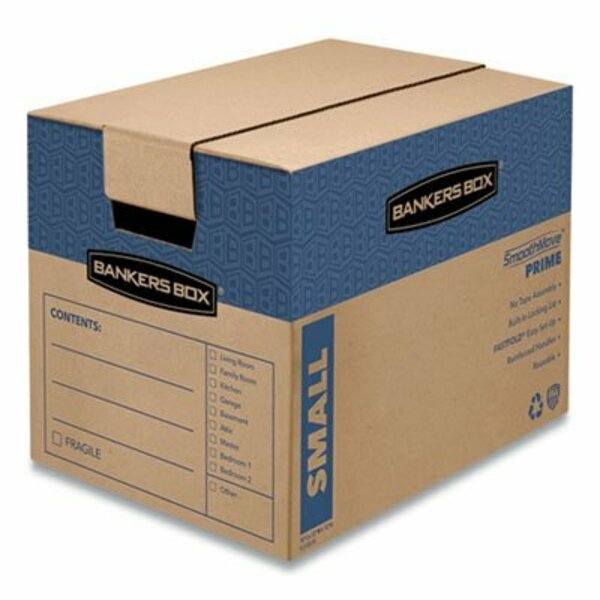 Fellowes MOVING & STORAGE BX, SMALL, REGULAR SLOTTED CONTAINER RSC, 16inX12inX12in, BROWN KRAFT/BLUE, 10CT 0062701